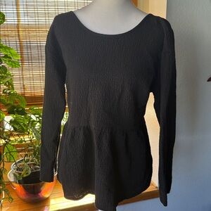 Madewell Black Lightspun Peplum Open
Back Top SIZE SMALL